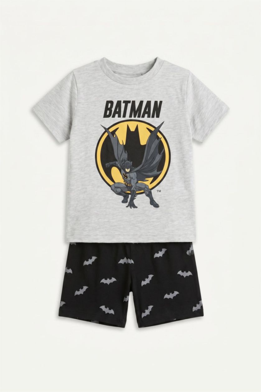 BABY BOY Light Grey Melange Baby Boy Batman Licensed 2 Piece Pajama Set
