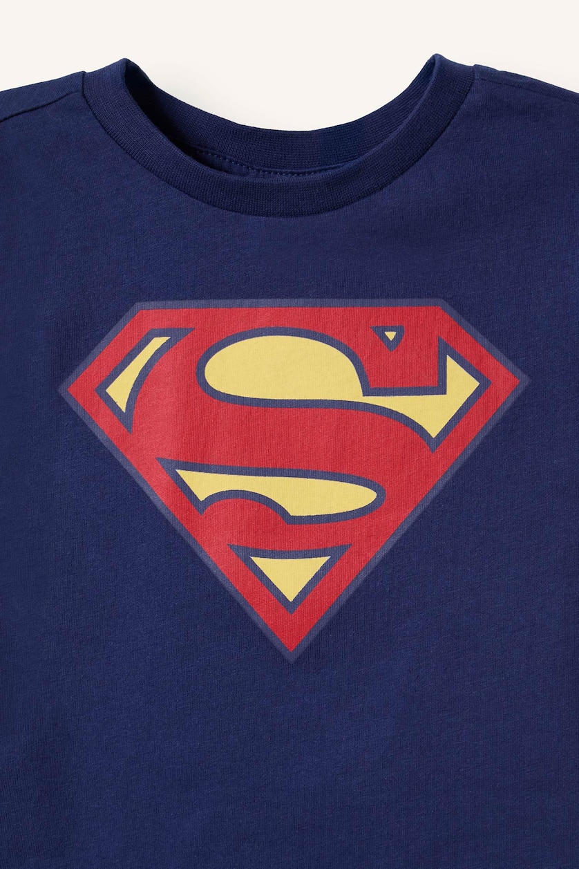 Erkek Bebek Lacivert Superman Lisanslı 2'Li Pijama Takımı Erkek Bebek