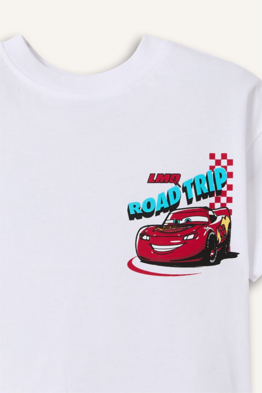 Baby Boys White Regular Fit Cars 3 licensed Short Sleeve T-Shirt