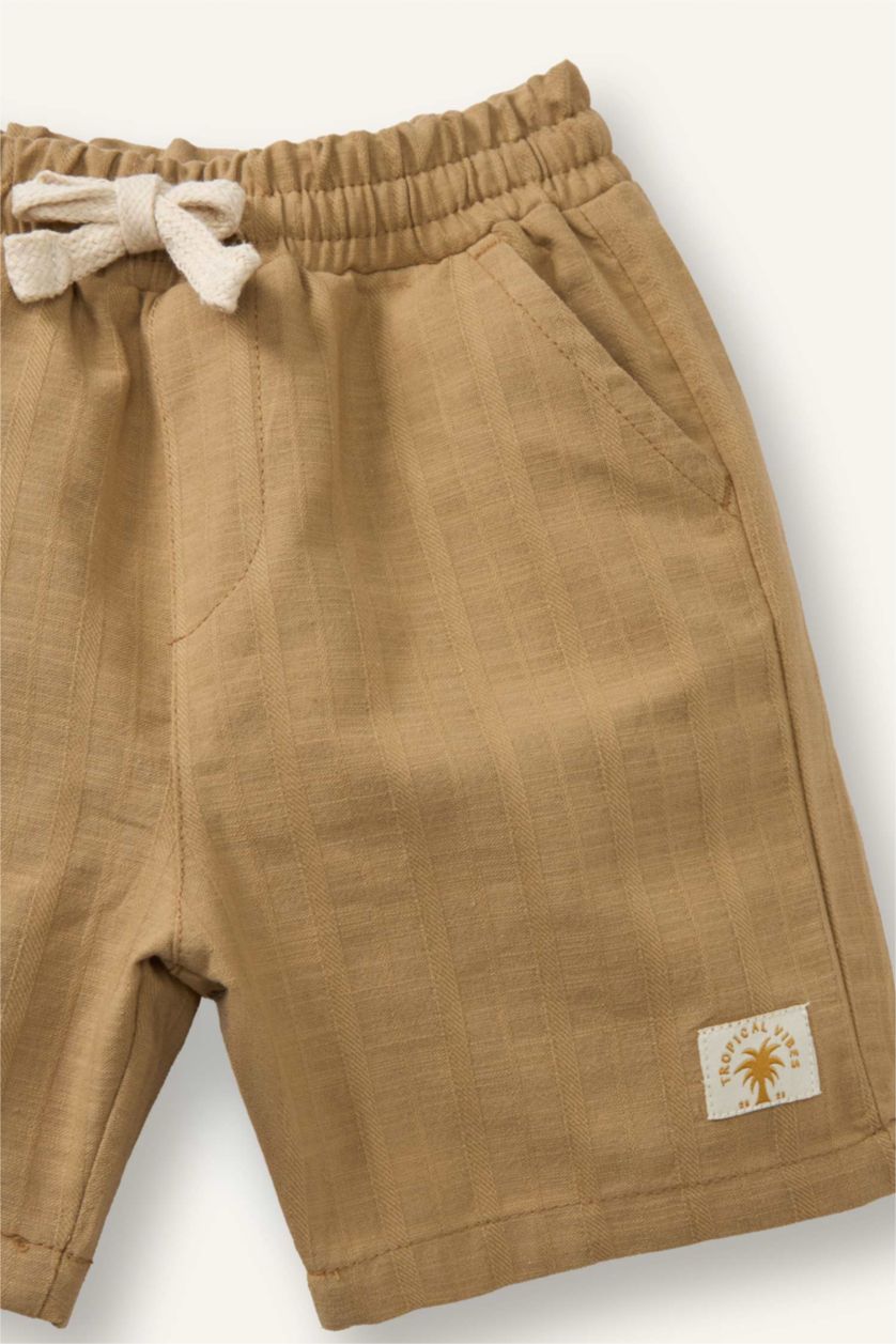 Erkek Bebek Kum Pamuklu Şort Erkek Bebek