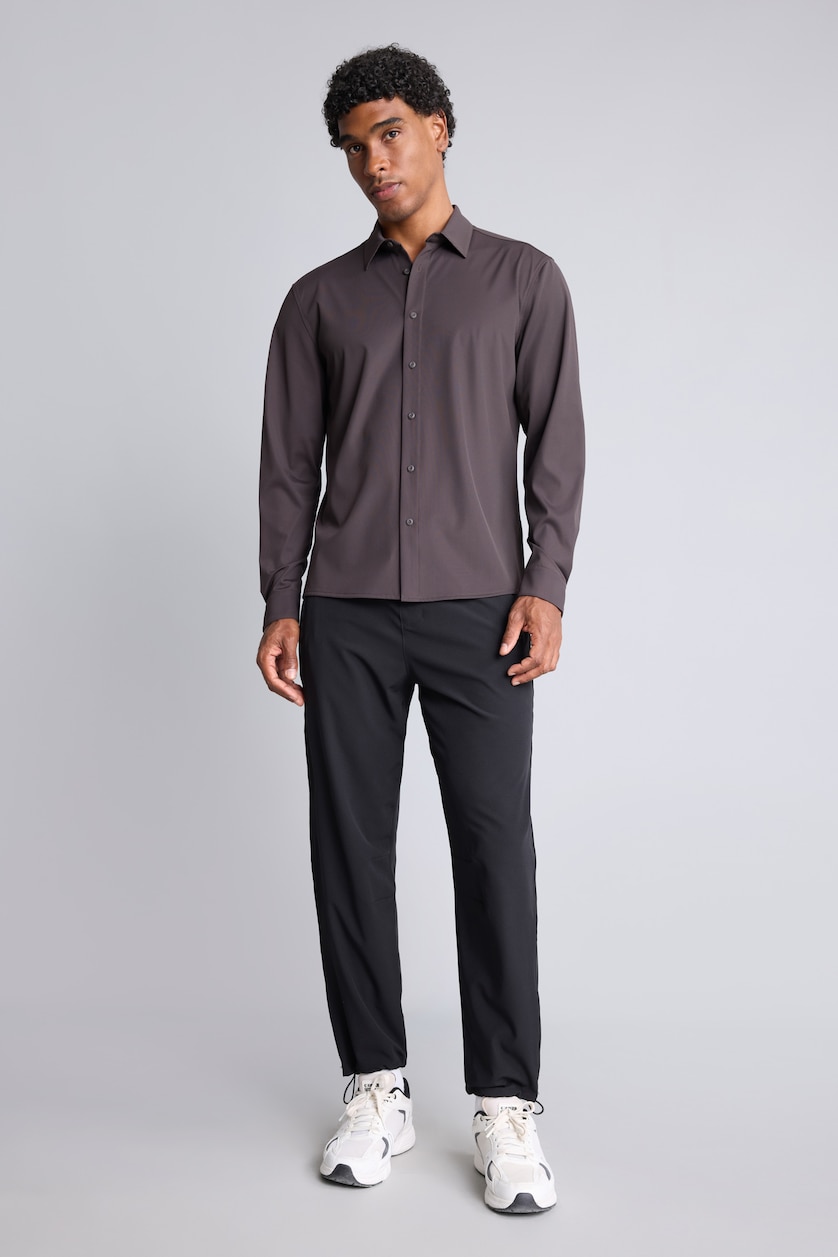 Men Brown Slim Fit Long Sleeve Shirt