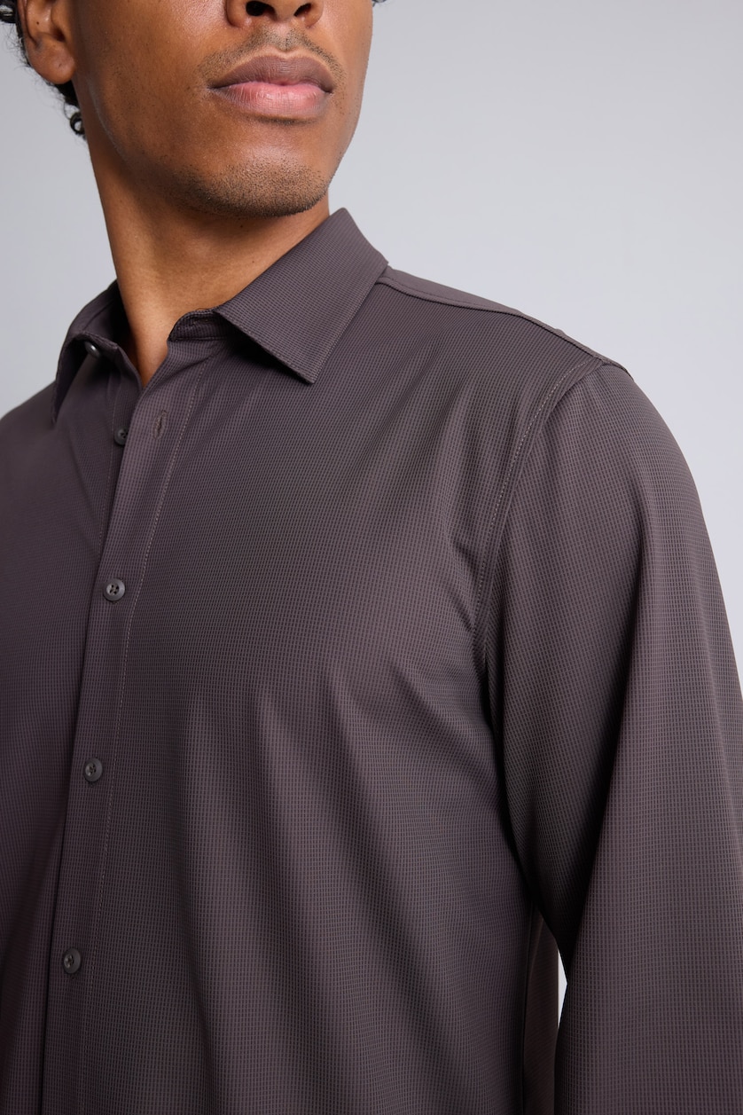 Men Brown Slim Fit Long Sleeve Shirt
