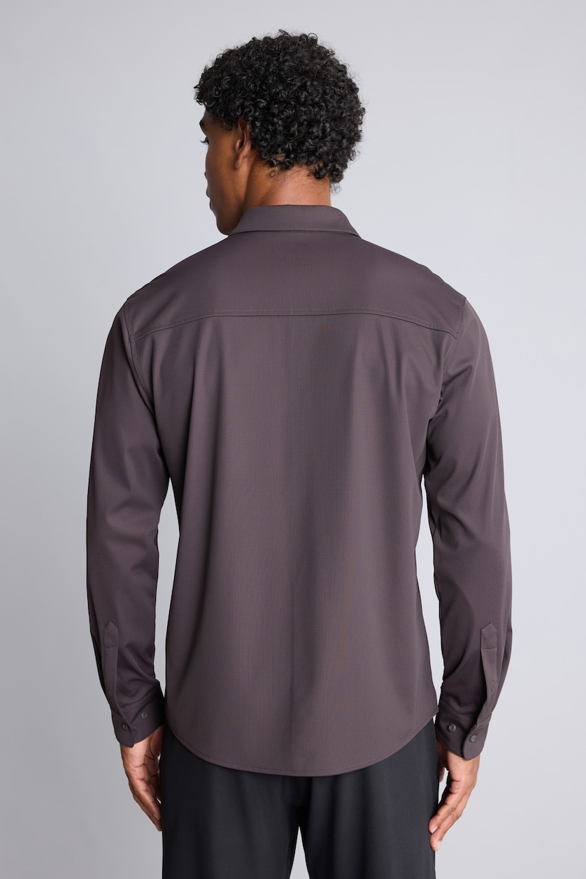 Men Brown Slim Fit Long Sleeve Shirt