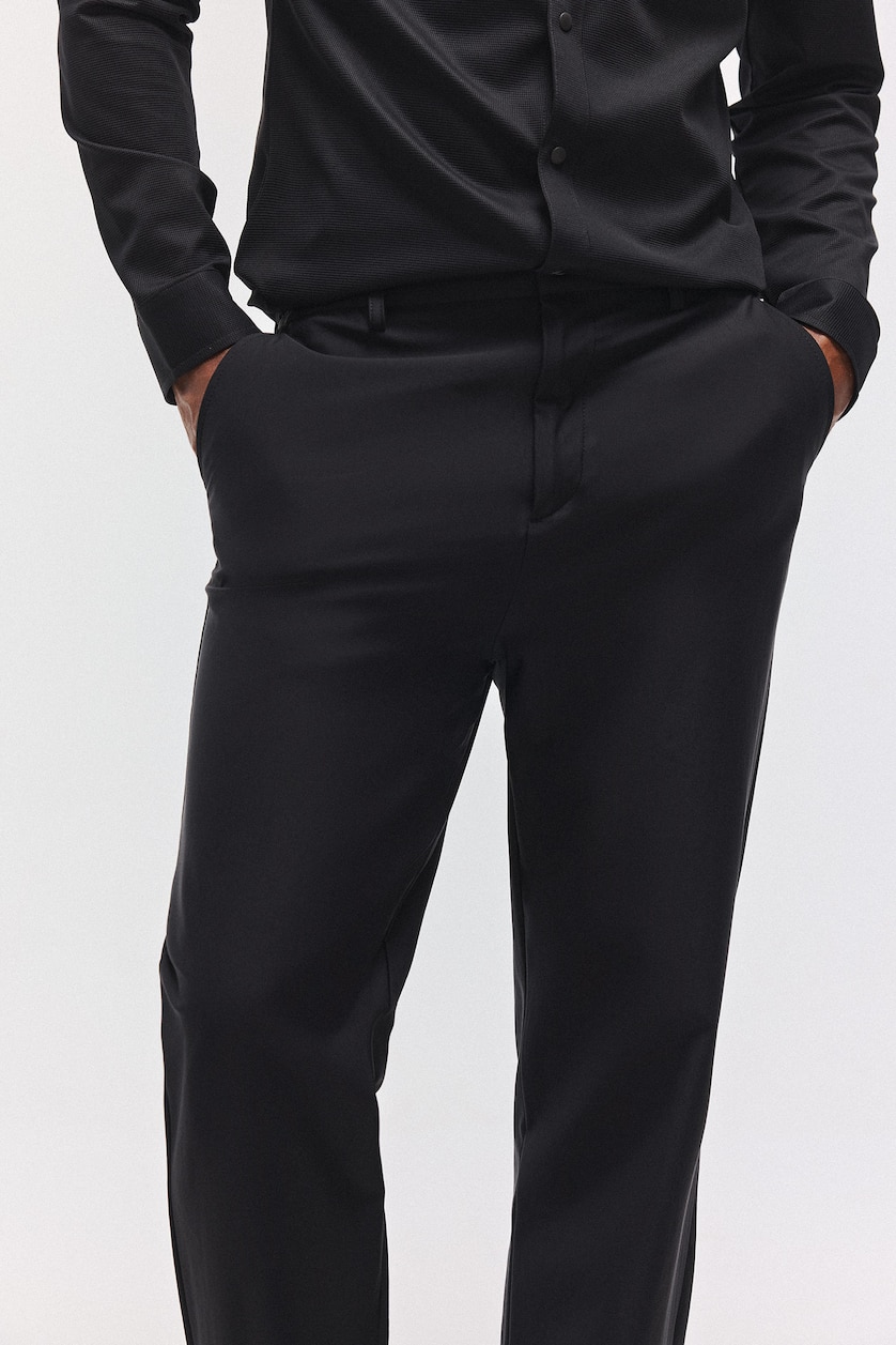 Men Black Standard Fit Trousers