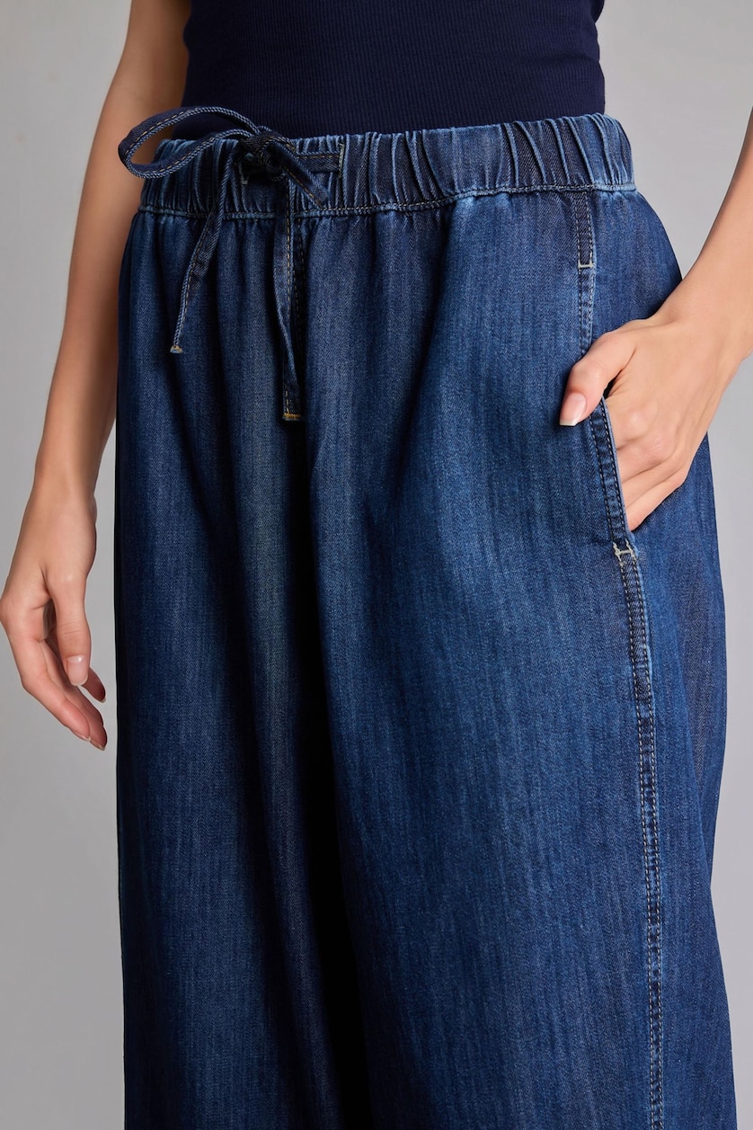 Kadın Mavi %100 Pamuk Barrel Fıt Jean Pantolon