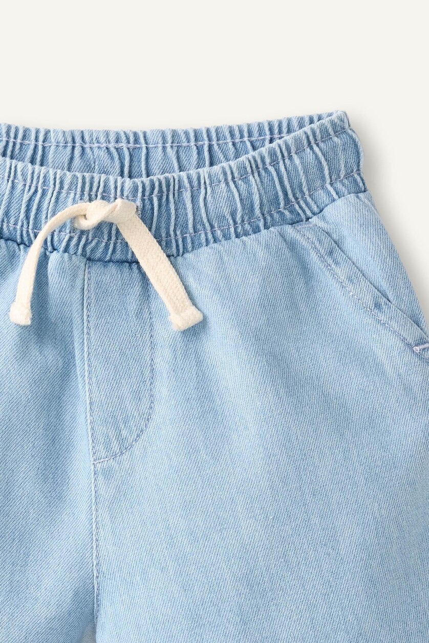 Baby Boy Light Blue Baby Boy Elastic Waist Light Blue Denim Shorts