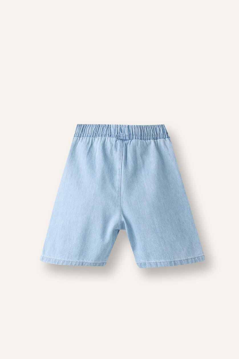 Baby Boy Light Blue Baby Boy Elastic Waist Light Blue Denim Shorts
