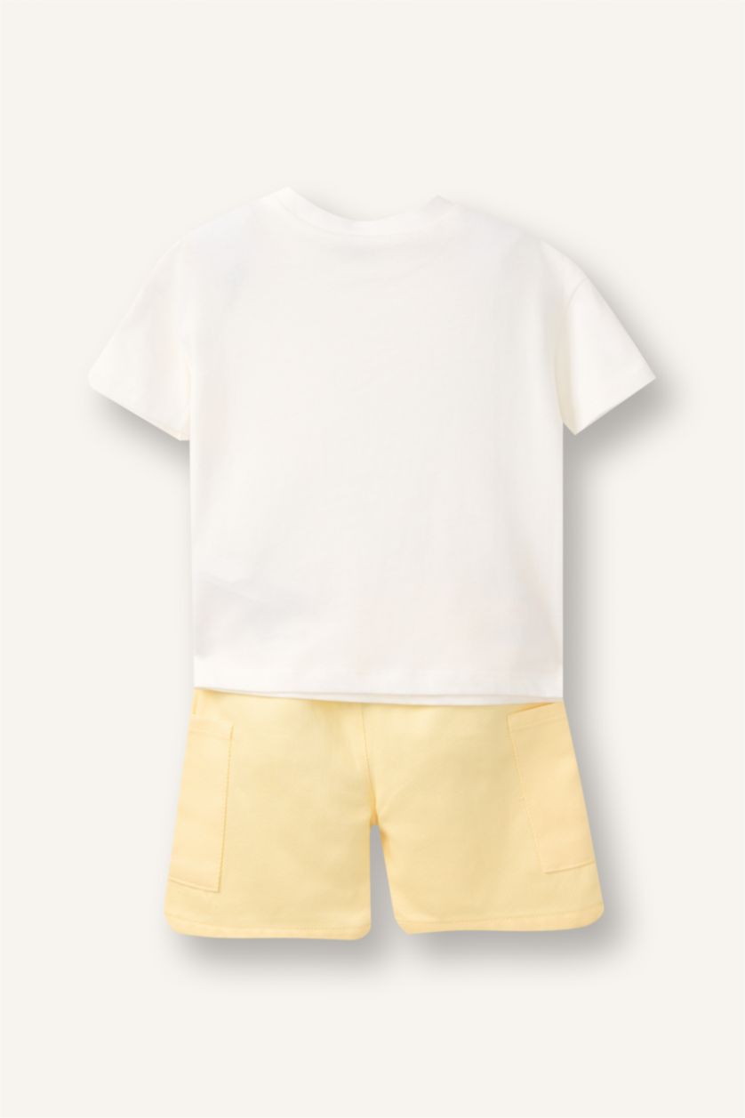 Baby Boys Ecru 2 piece Crew Neck Animal Set
