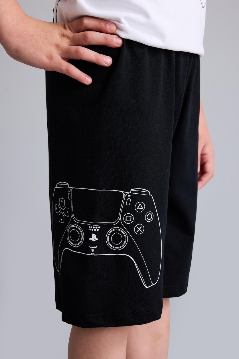 Boys & Teens White Boy 100% Cotton PlayStation Regular Fit 2 Piece Pyjama Set
