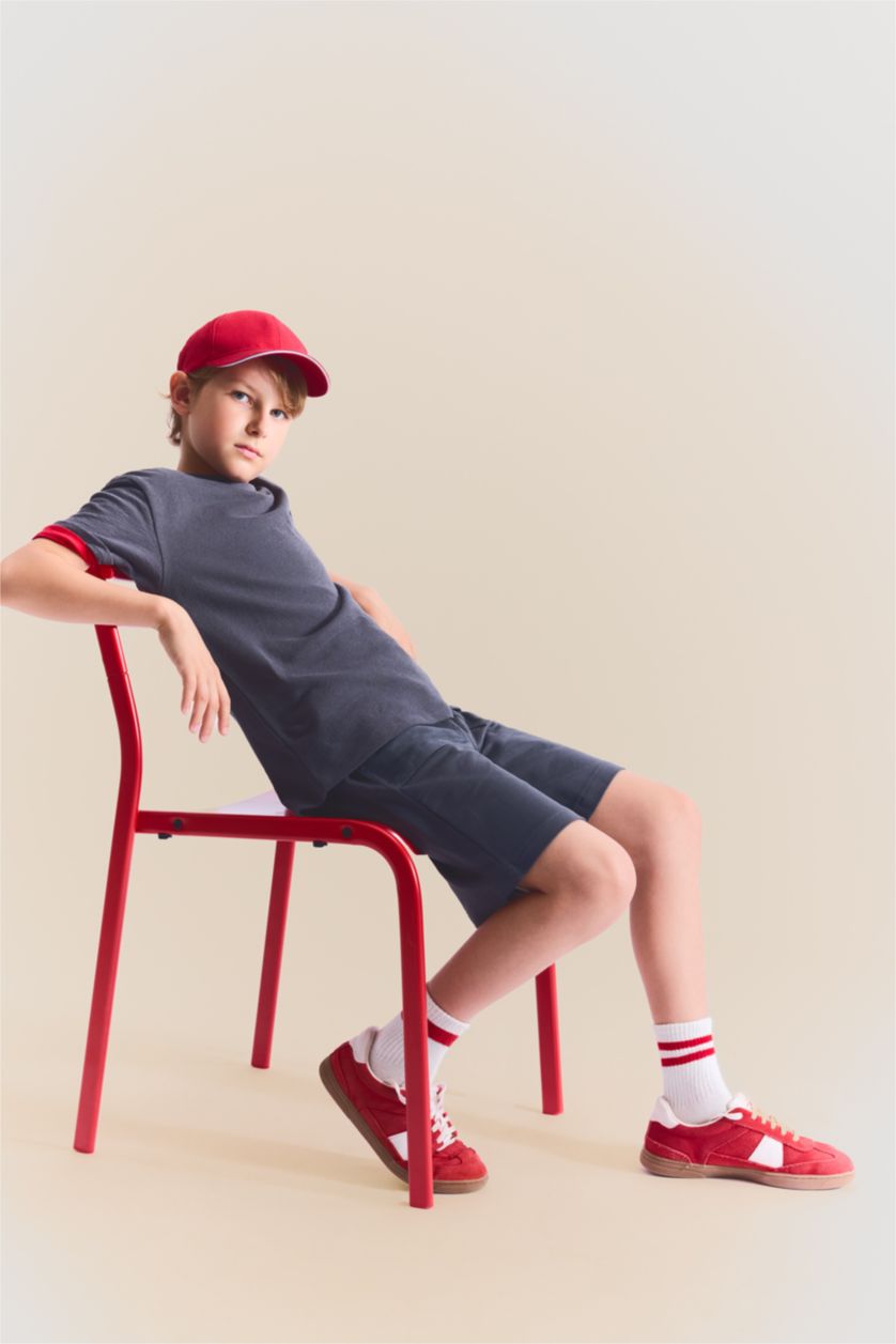 GARÇONS Anthracite T-shirt oversize imprimé à col rond et manches courtes pour garçon
