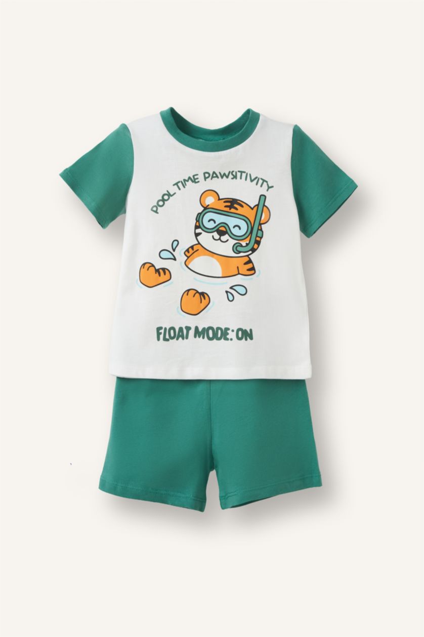 Baby Boys Ecru 2 piece Regular Fit Animal Knitted Pyjamas
