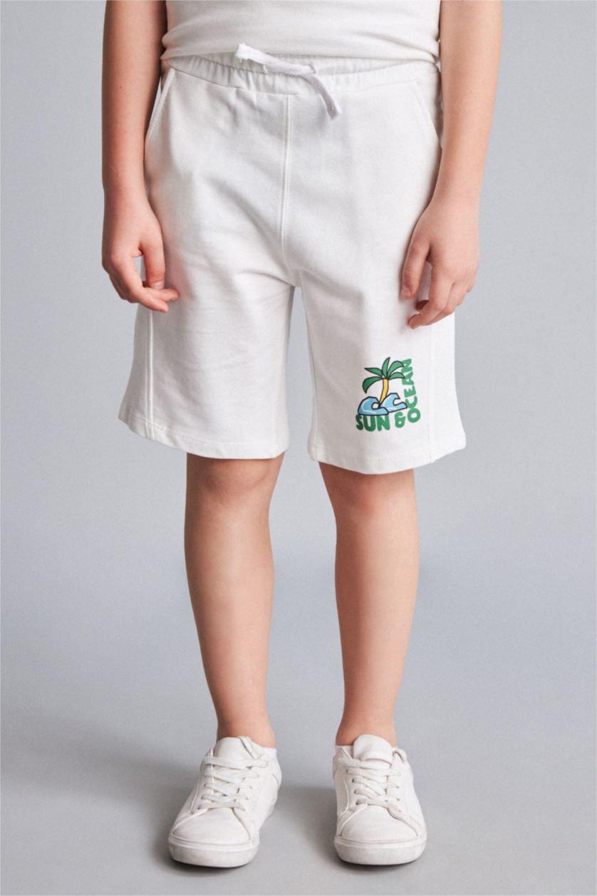 Young Boys - Teen Boys Ecru Oversize Fit Shorts