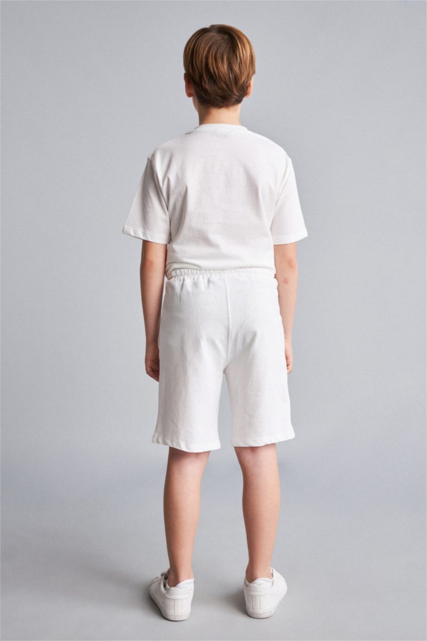 Young Boys - Teen Boys Ecru Oversize Fit Shorts