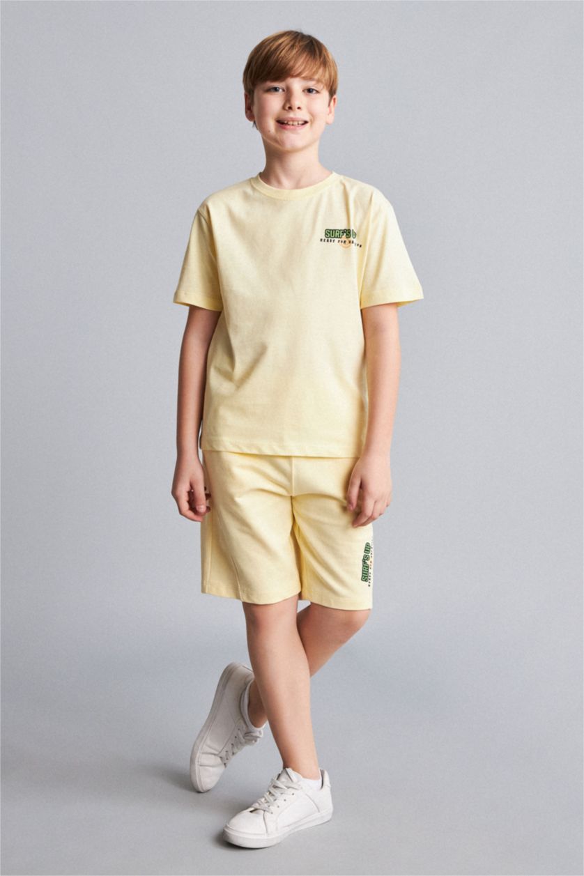 Young Boys - Teen Boys Light Yellow Oversize Fit Shorts