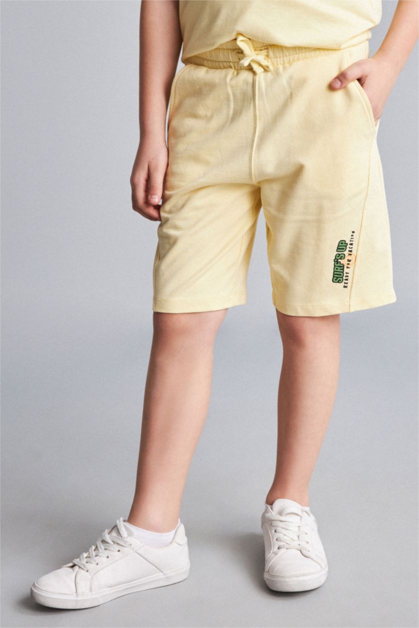 Young Boys - Teen Boys Light Yellow Oversize Fit Shorts