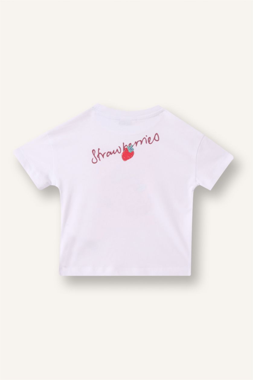 Baby Girls Violet Beyaz Relax Fit Short Sleeve T-Shirt