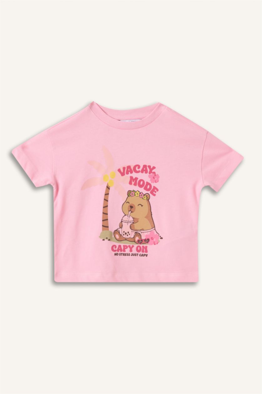 Baby Girls Pink Relax Fit Short Sleeve T-Shirt