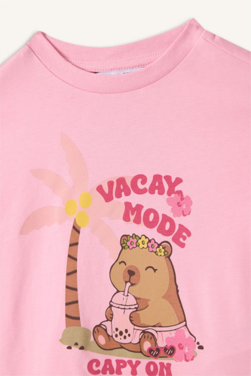 Baby Girls Pink Relax Fit Short Sleeve T-Shirt