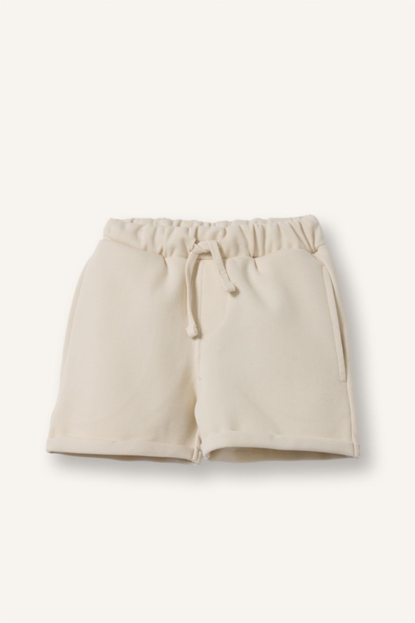 Baby Boys Ecru Regular Fit Shorts
