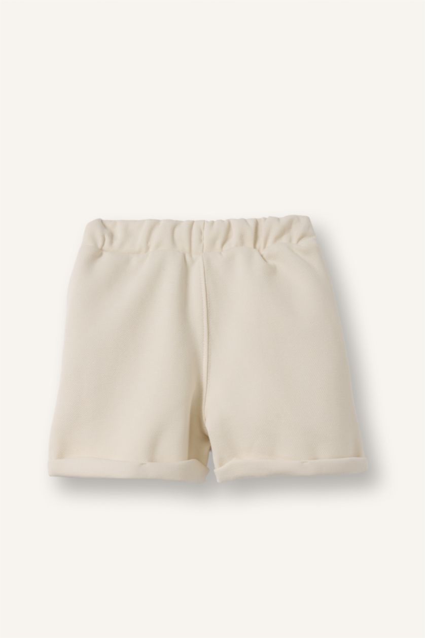 Baby Boys Ecru Regular Fit Shorts
