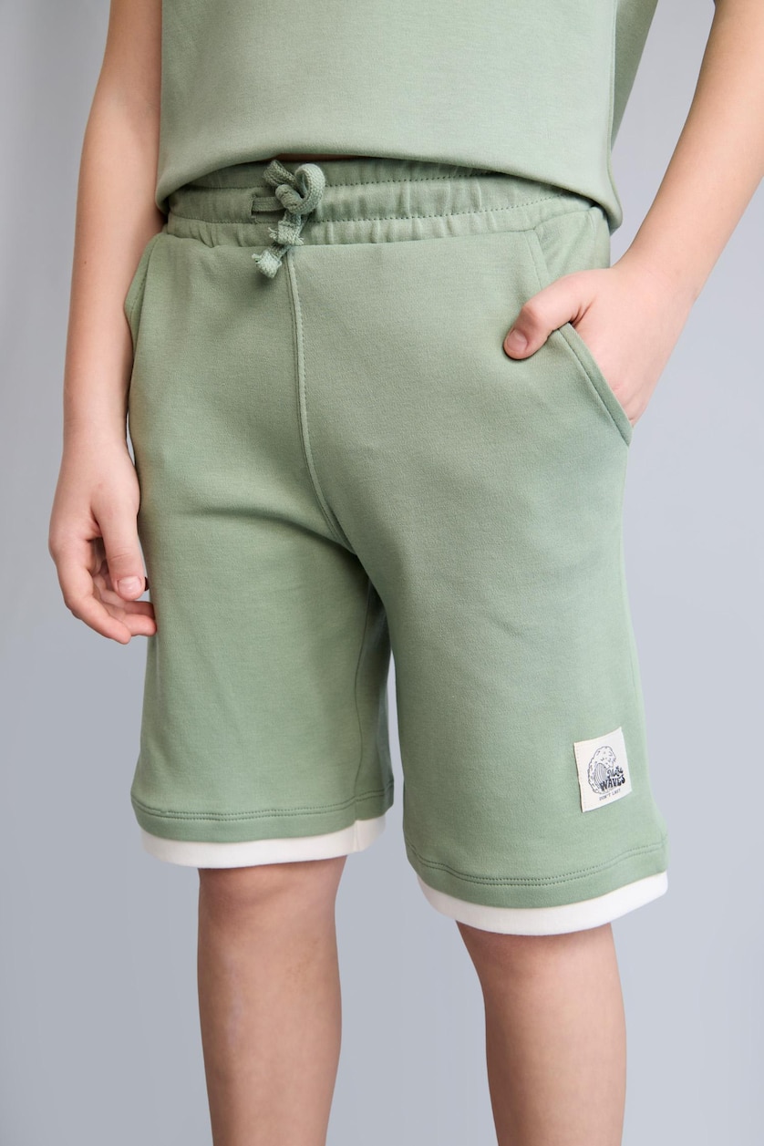 BOYS & TEENS Light Green Boy 100% Cotton Oversize Shorts