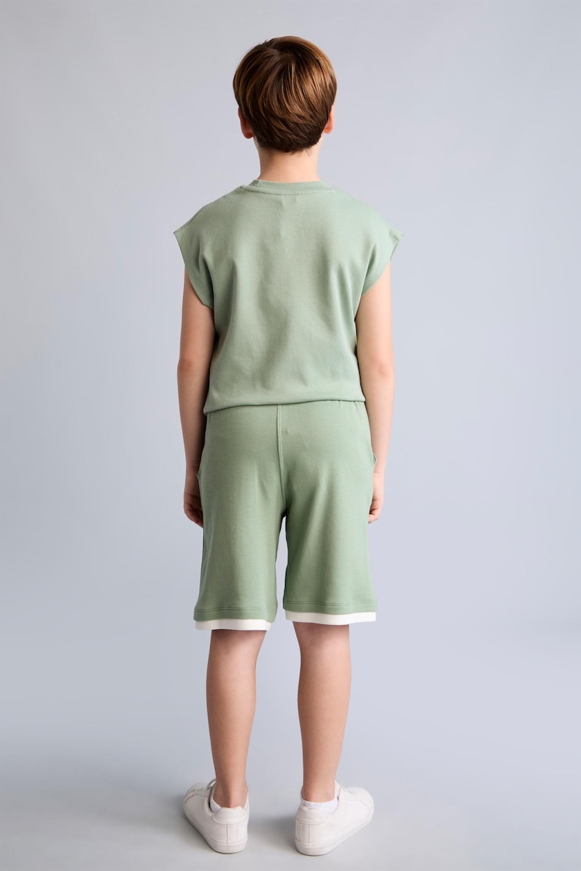 BOYS & TEENS Light Green Boy 100% Cotton Oversize Shorts