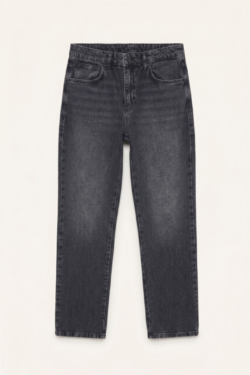 Man Anthracite Straight Fit Trousers