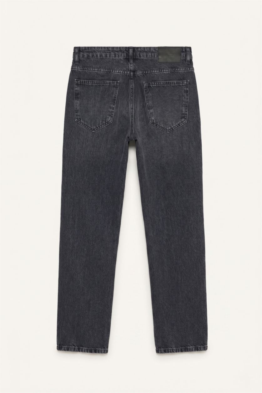Man Anthracite Straight Fit Trousers