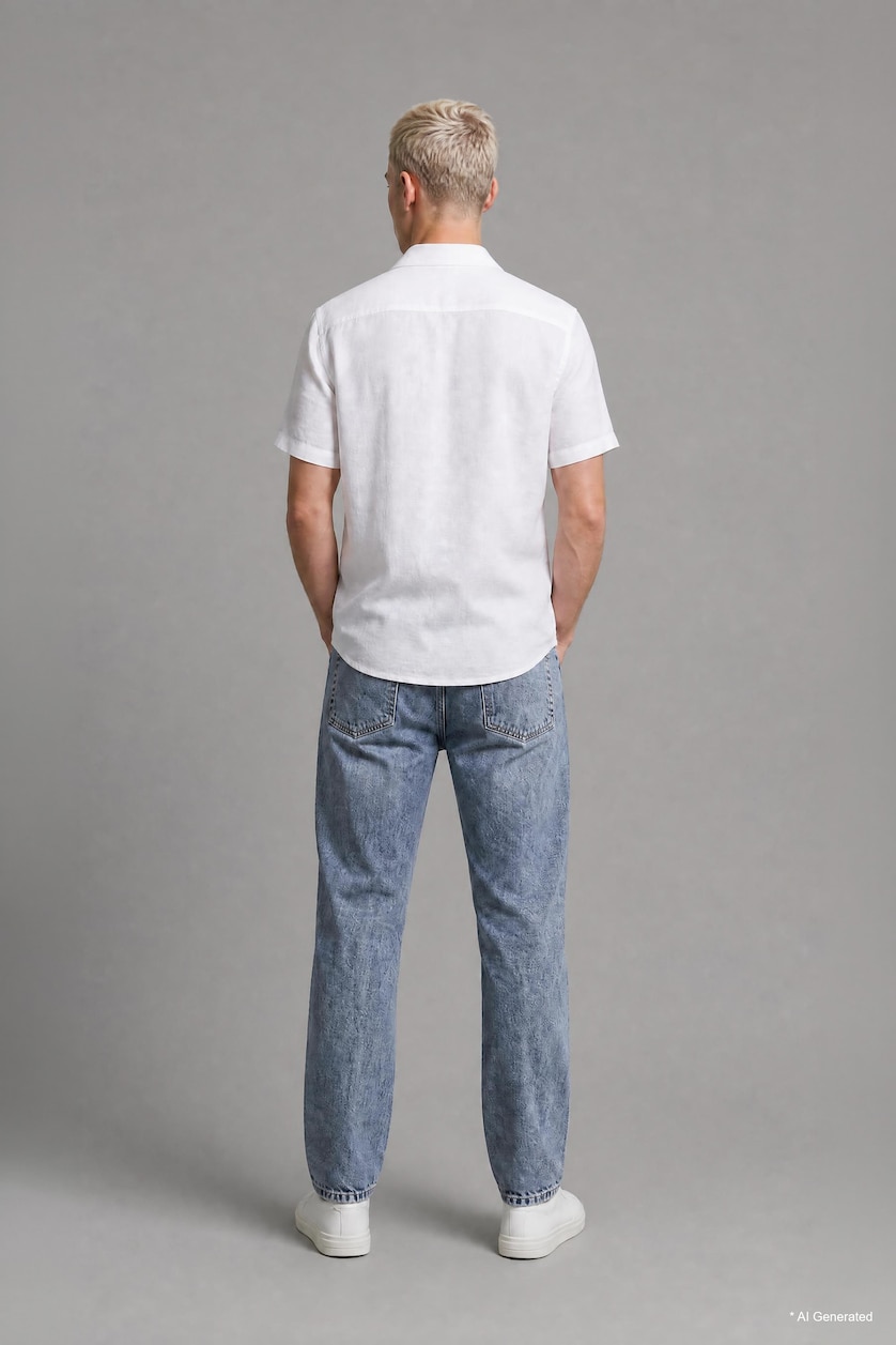 MAN Blue Grey Straight Regular Fit Waist Jeans