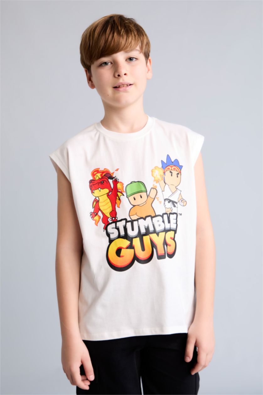 Young Boys - Teen Boys Ecru Boy Oversize Fit Tank Top