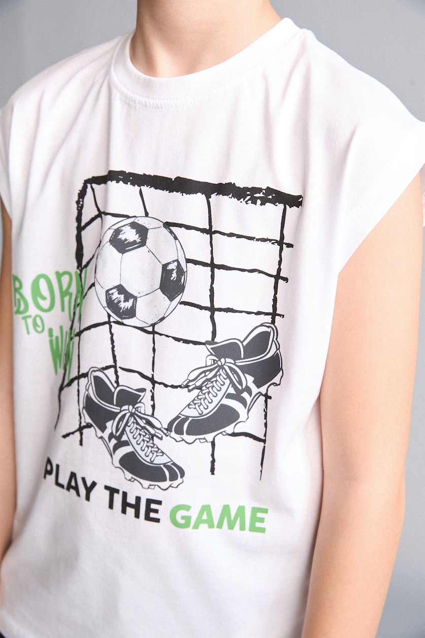 BOYS & TEENS White Boy Shorts T-Shirt 2 Piece Set