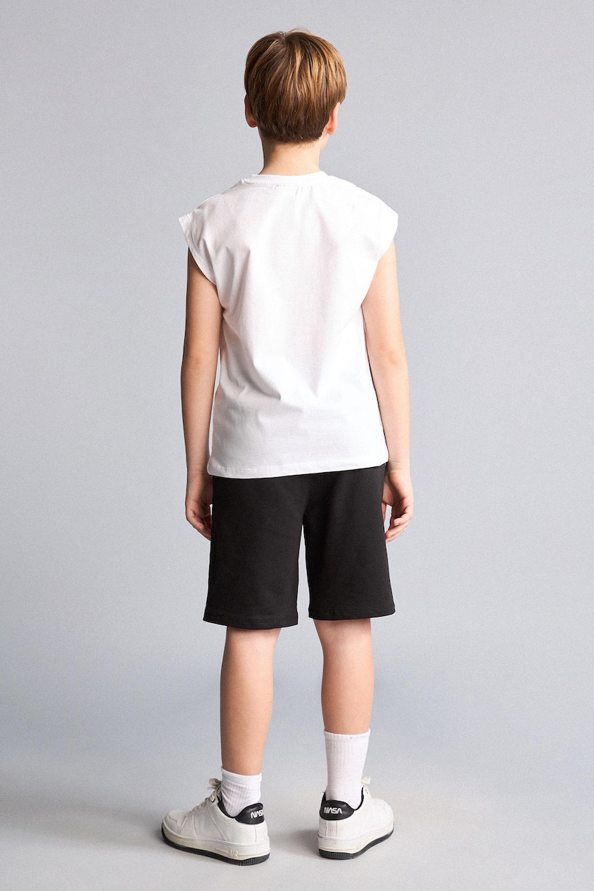 BOYS & TEENS White Boy Shorts T-Shirt 2 Piece Set