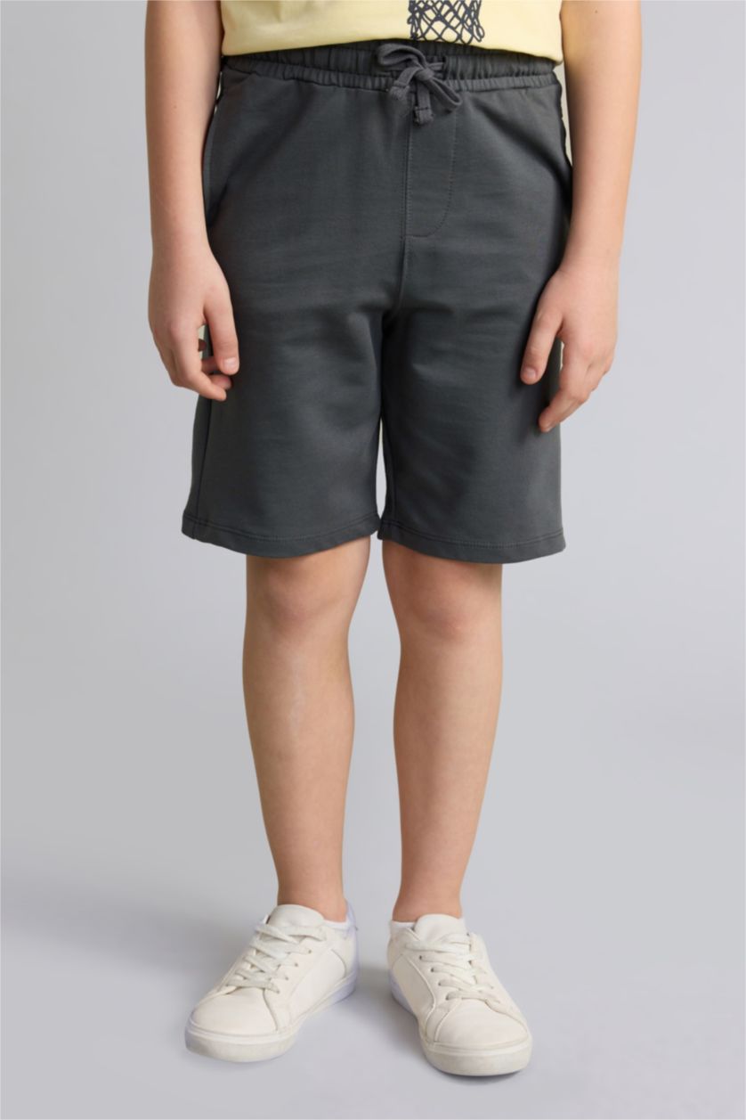 BOYS & TEENS Light Yellow Boy Printed T-Shirt Shorts 2 Piece Set