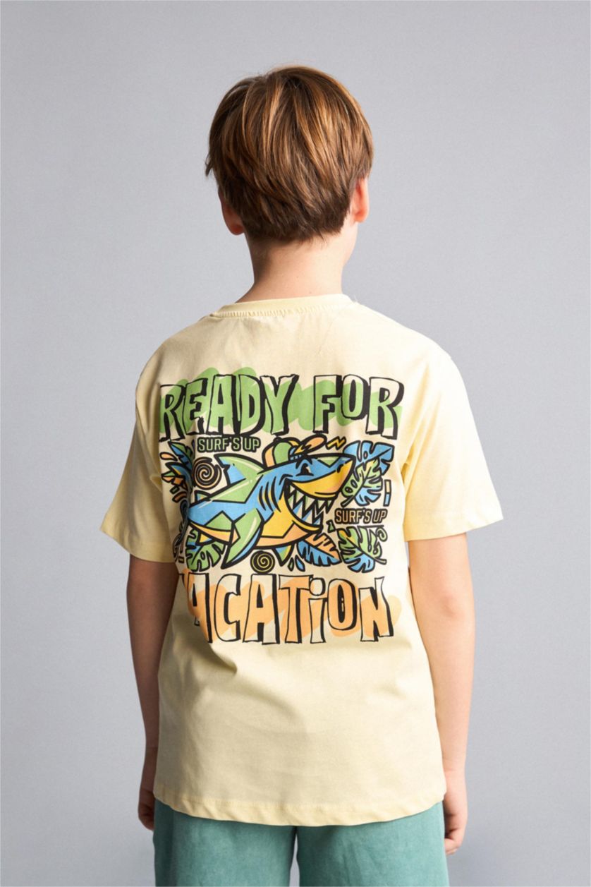 Young Boys - Teen Boys Light Yellow New Regular Fit Minecraft Licensed Short Sleeve T-Shirt