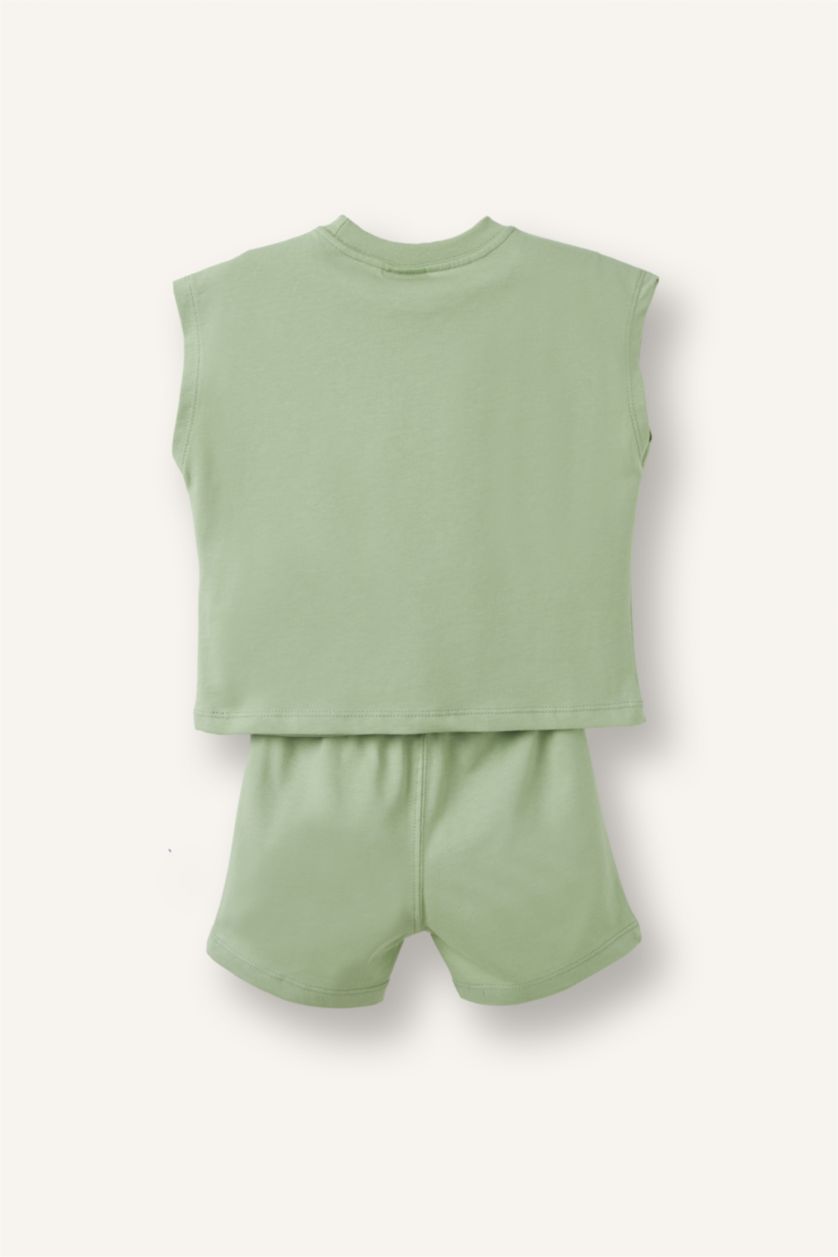 Baby Boys Light Green 2 piece Regular Fit Set