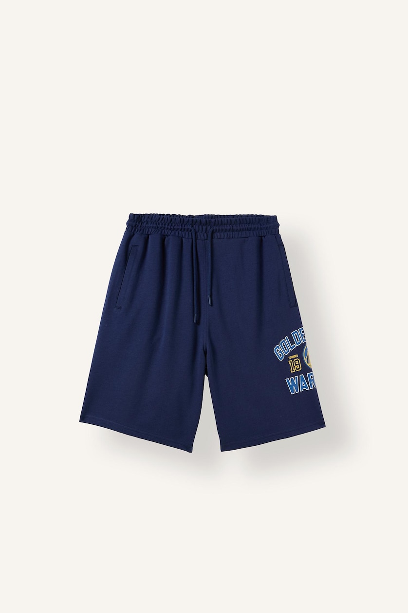 Erkek Lacivert NBA Golden State Warrıors Baggy Fıt Şort