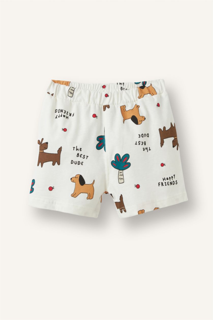 Baby Boys Ecru 2 piece Regular Fit Animal Set