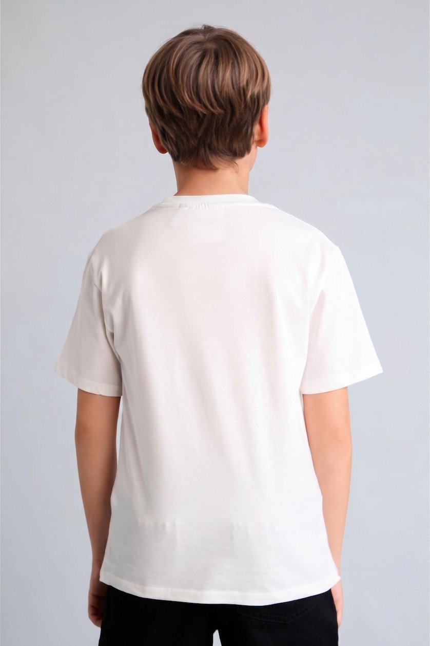 Young Boys - Teen Boys Ecru Boy 100% Cotton Hot Wheels Oversize Crew Neck T-Shirt
