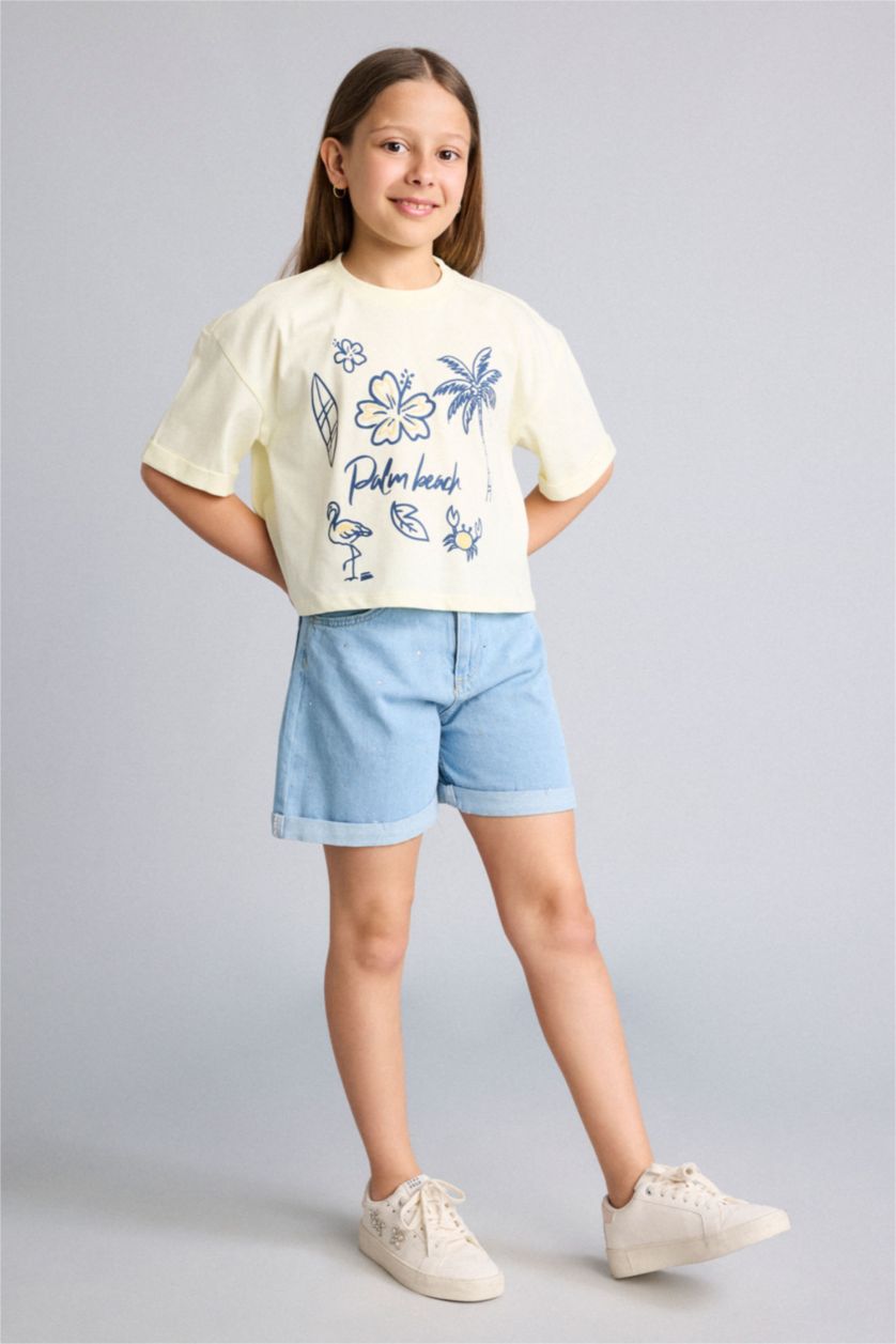 Young Girls - Teen Girls Light Yellow Short Sleeve T-Shirt