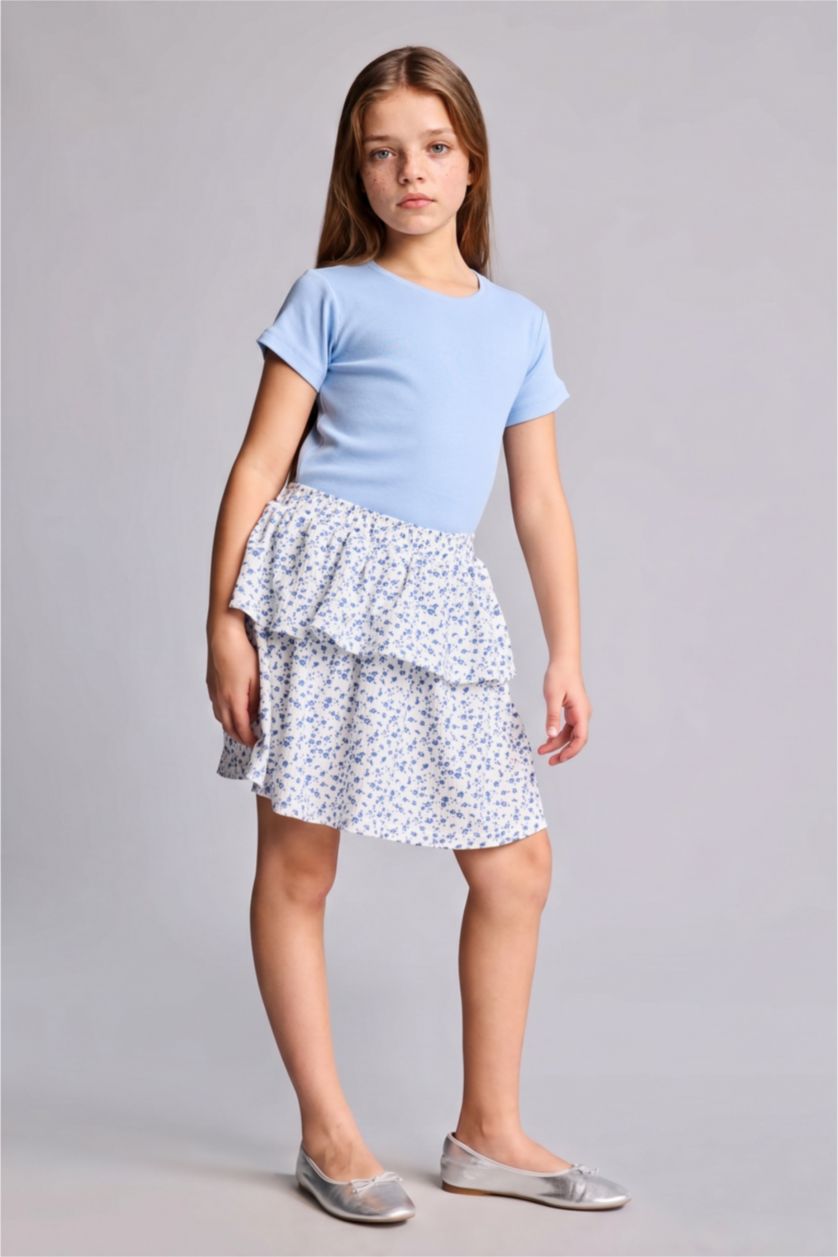 Young Girls - Teen Girls Light Blue Slim Fit Short Sleeve T-Shirt