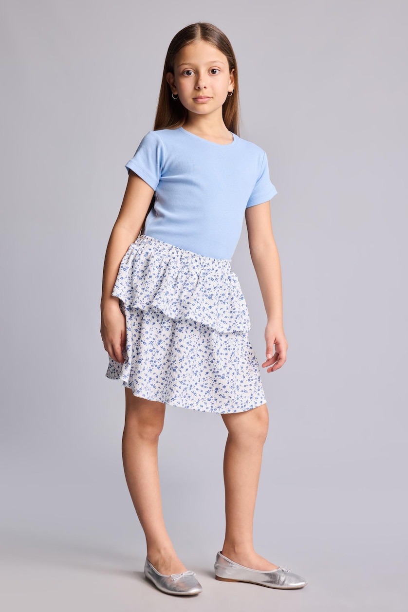 FILLES BLEU Clair T-shirt à manches courtes Col rond Fille
