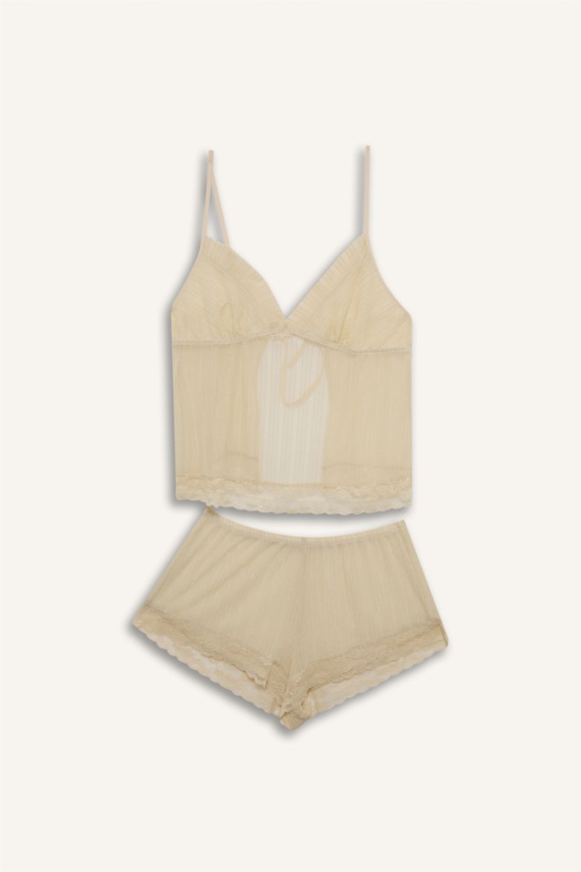 Kadın Sarı Regular Fit Şifon 2'Li Takım