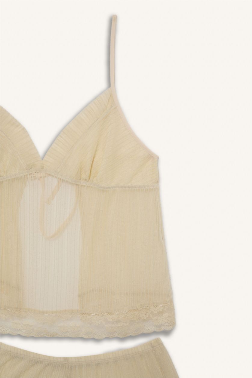 Kadın Sarı Regular Fit Şifon 2'Li Takım