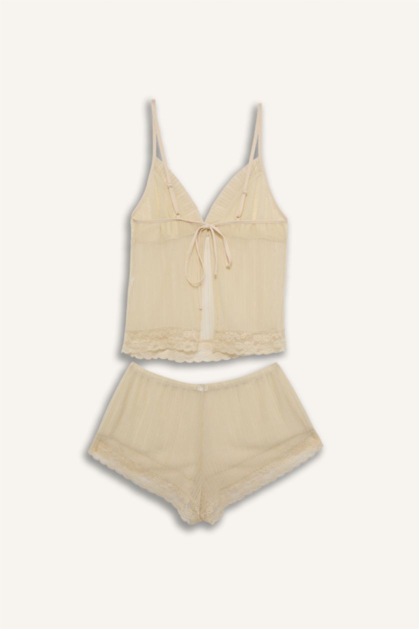 Kadın Sarı Regular Fit Şifon 2'Li Takım