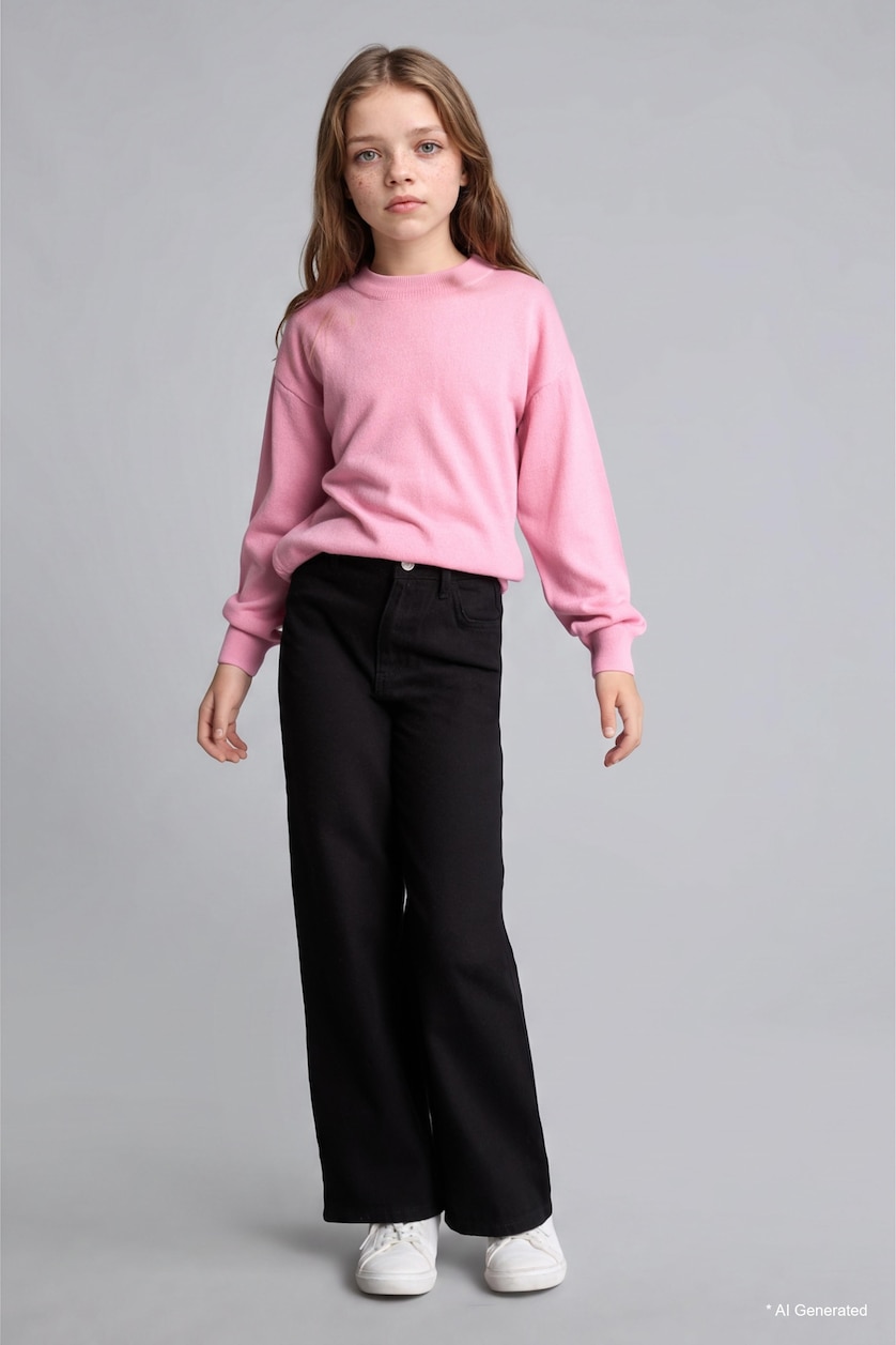Girls & Teens Dark Pink Girl Regular Fit Dark Pink Pullover