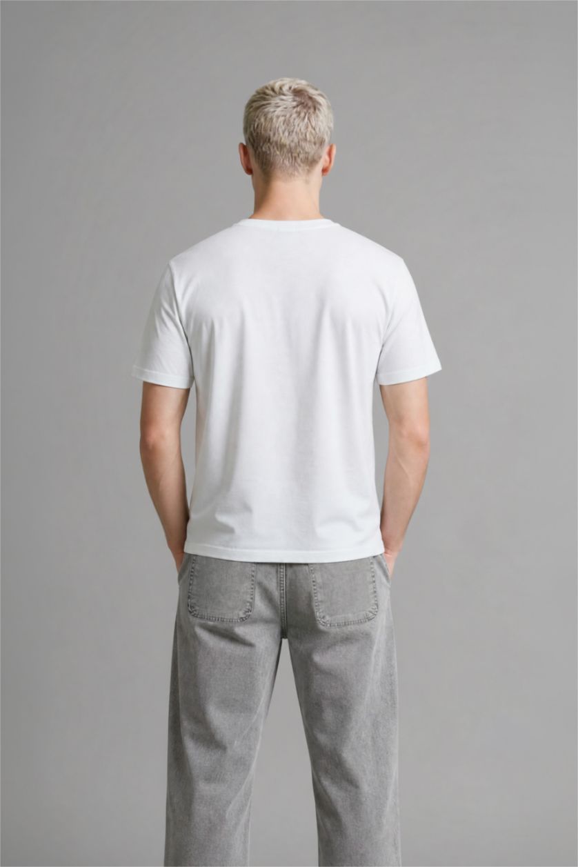 MAN Light Grey Wide Leg Elastic Waist Washed Trousers
