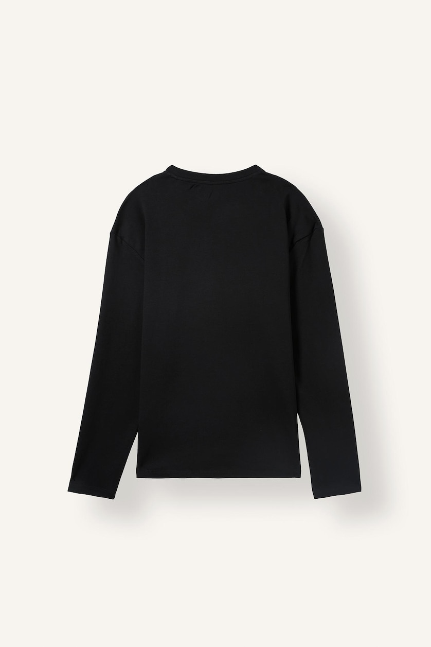 رجال أسود Regular Fit Long Sleeve T-Shirt