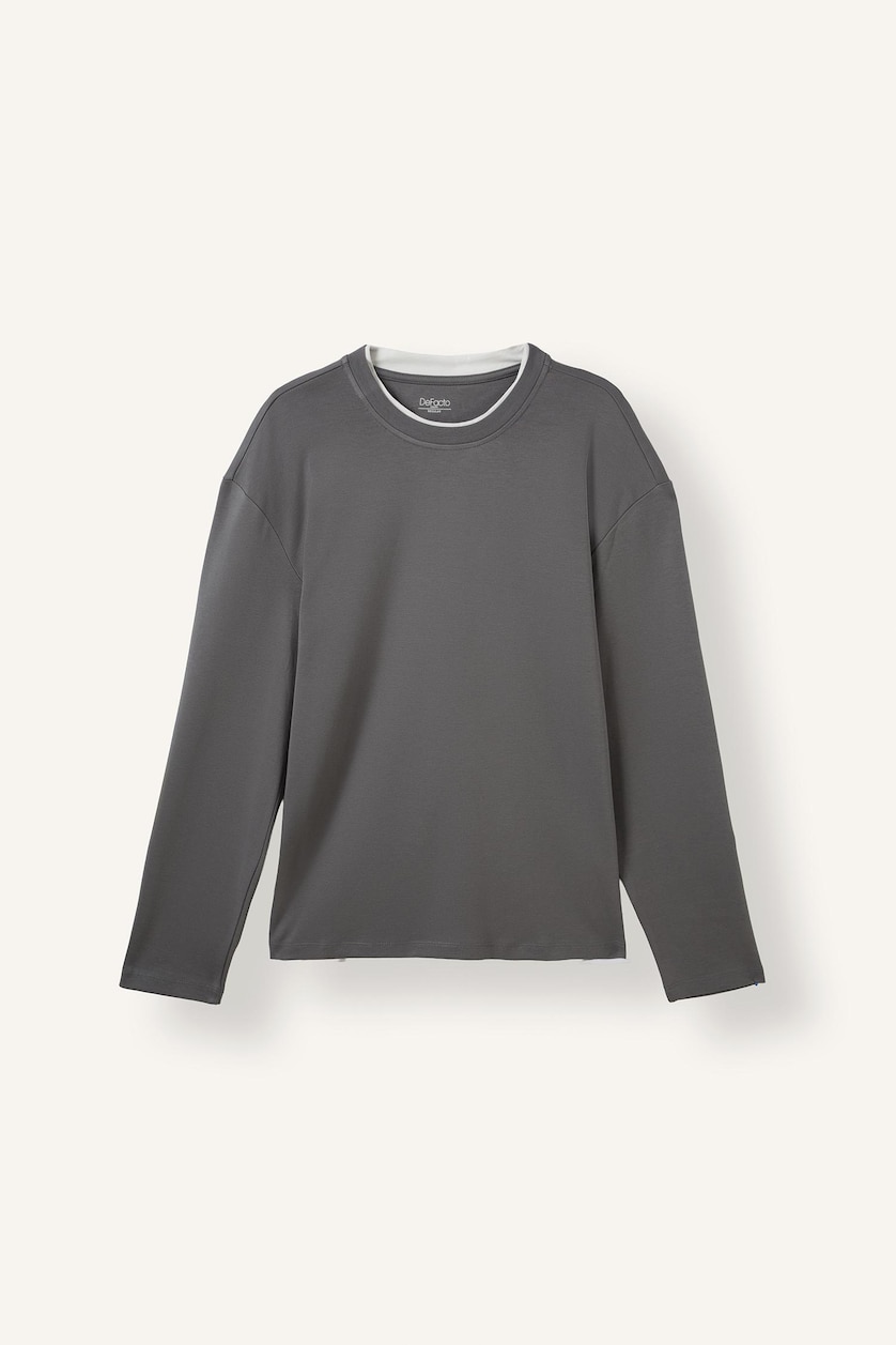 Man Grey Regular Fit Long Sleeve T-Shirt