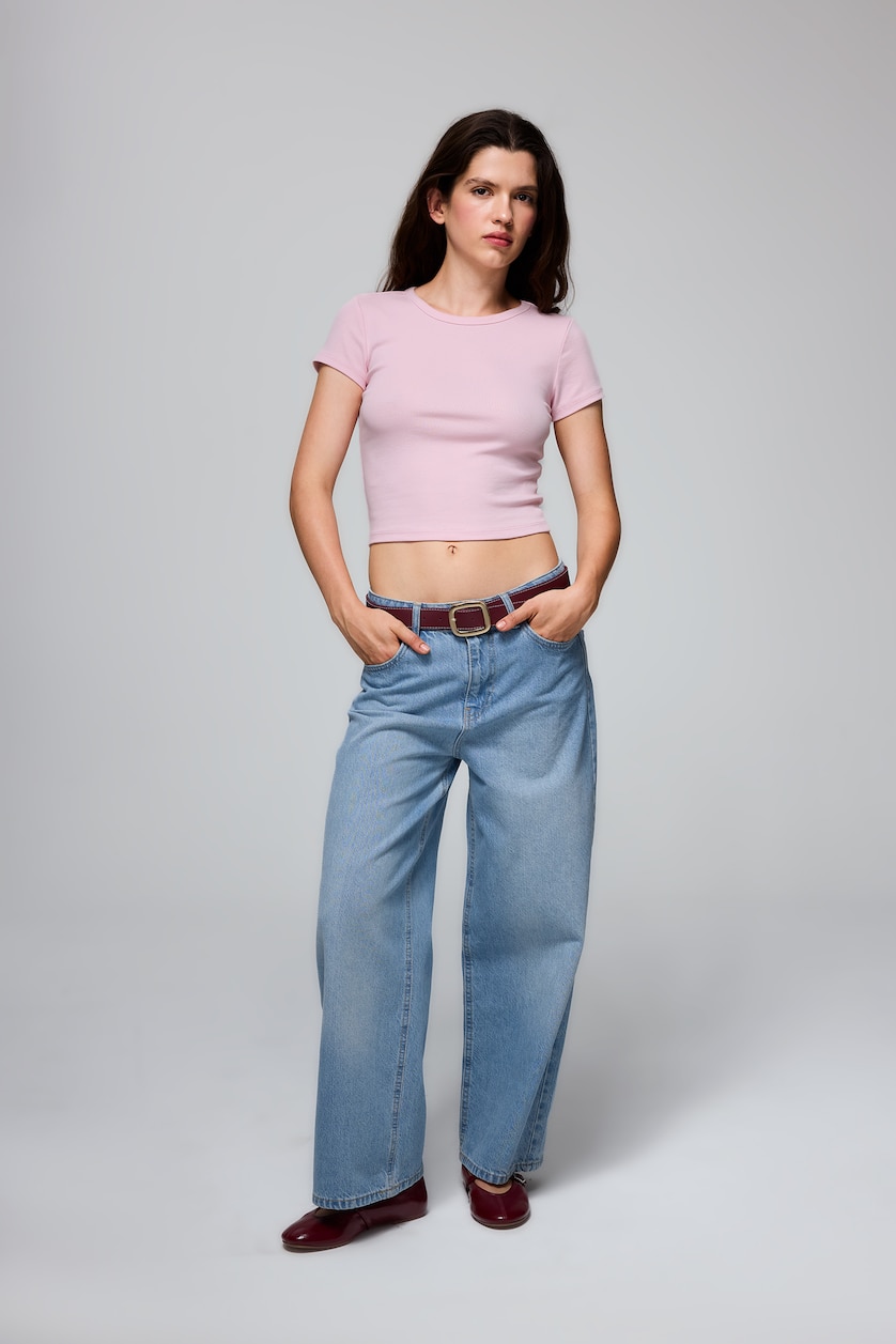 WOMAN Light Blue High Waist Trousers