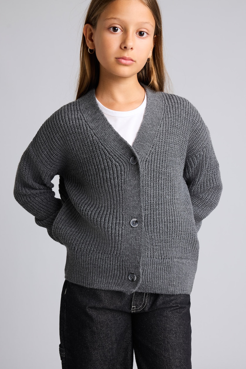 Young Girls - Teen Girls Anthracite Regular Fit Cardigan